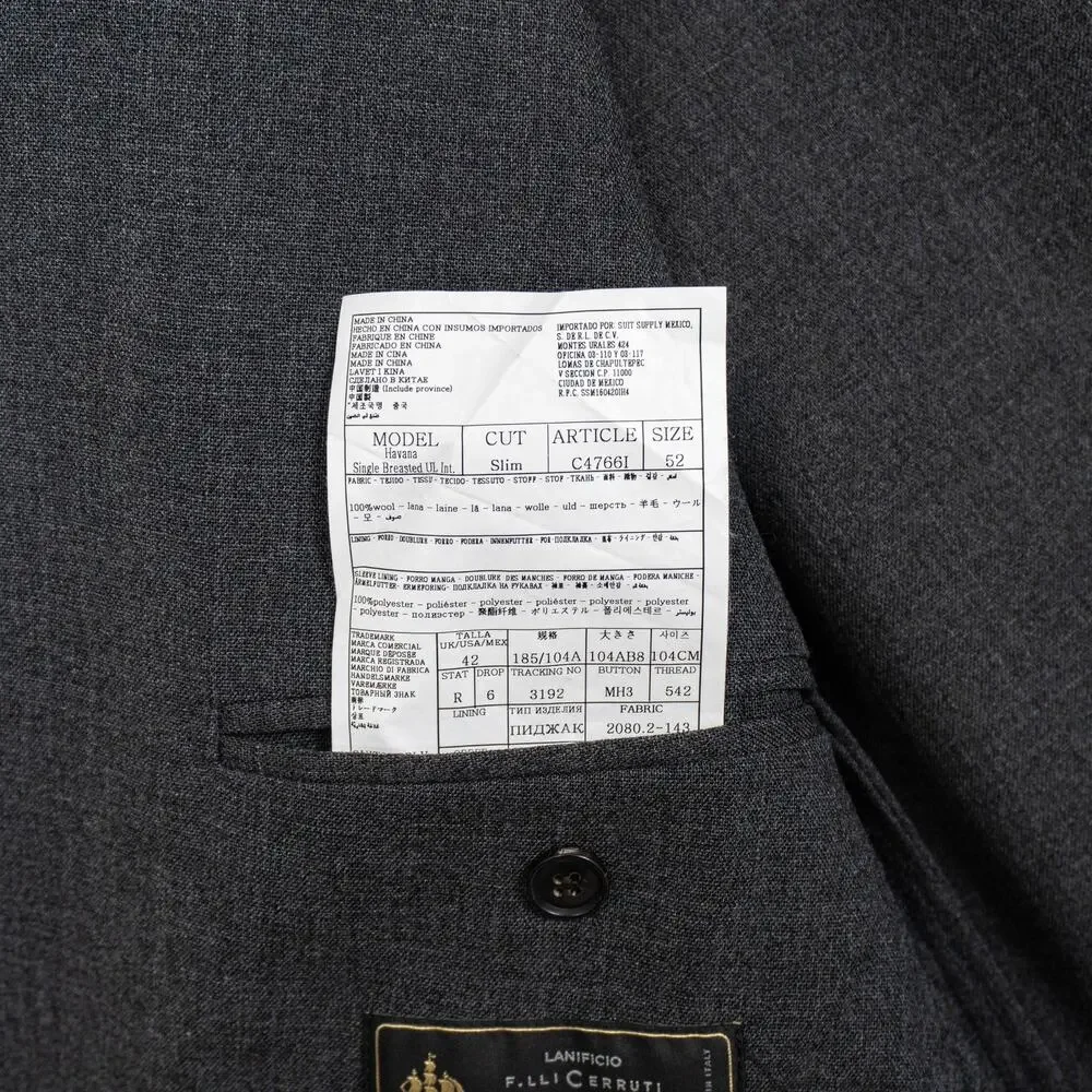 Suitsupply 42R Havana slim Traveller Unstructured Blazer jacket Cerruti wool